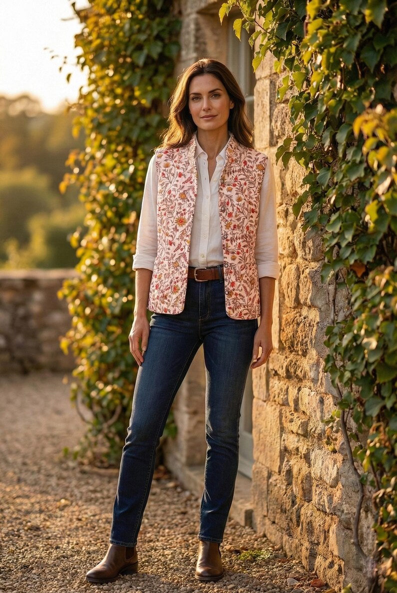 Floral Printed Cotton Jacket | Handcrafted Quilted Coat | Soft Winter Layer | Everyday Boho Jacket | Unique Slow Fashion, Sustainable Jacket thumbnail 2