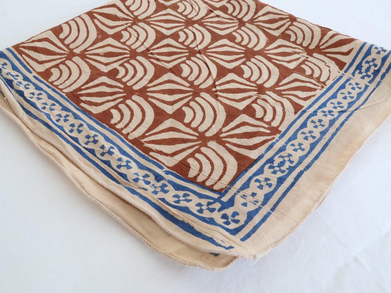 Boho Cotton Bandana Set of 7 | Handmade Block Print Head Scarves | Soft Cotton Neckerchief | Festival & Everyday Wear | 7 Assorted Bandanas thumbnail 5