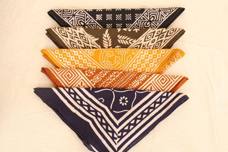 5 PCS Handmade Bandana, Organic Boho Scarf, Lightweight Hair Or Neck Wrap, Eco-Friendly Gift For All, Everyday Fashion,Fetival Accessory thumbnail 5