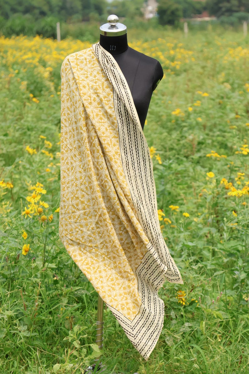 Hand Block Printed Cotton Sarong: Boho Beach Cover-Up thumbnail 4