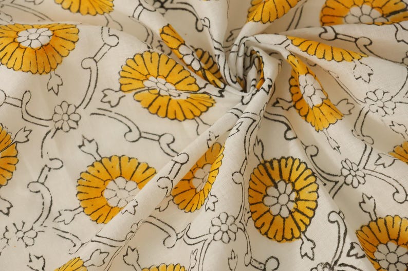 Hand Block Printed Cotton Bandana: Boho Artisan Scarf thumbnail 4