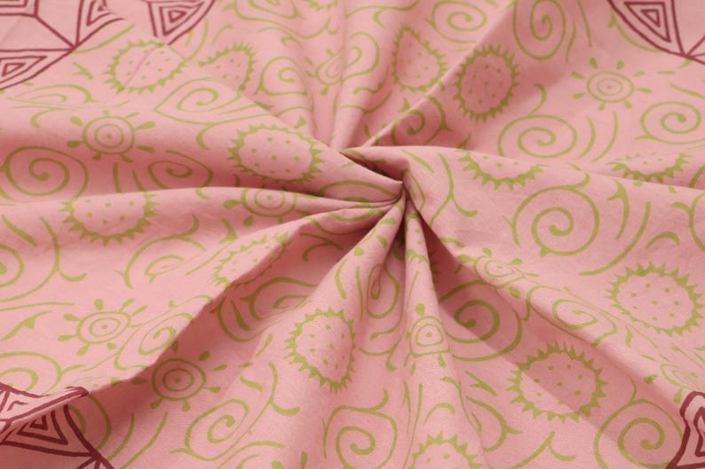 Floral Block Print Cotton Bandana Scarf: Handmade Ethical Fashion | Cotton Headscarf | Boho Hair Accessory | Handmade & Eco Friendly thumbnail 3