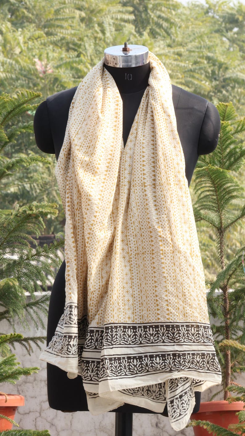 Hand Block Printed Cotton Sarong: Boho Beach Wrap, 100% Cotton Beach Wrap, Boho Resort Wear, Lightweight Travel Shawl, Eco-Friendly Sarong thumbnail 4