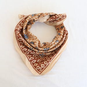 Bandana aus Baumwolle mit Handblockdruck: Boho Halstuch, Stirnband