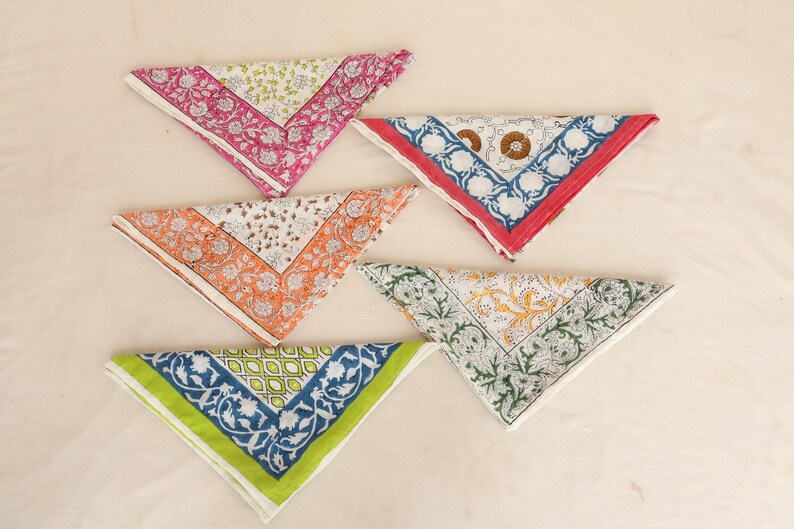 Unique Bulk Bandana Set of 5 Organic 100% Cotton Bandana Scarves, Paisley Design Scarves,Vibrant Colors,High Quality Bandanas Women Bandana thumbnail 5