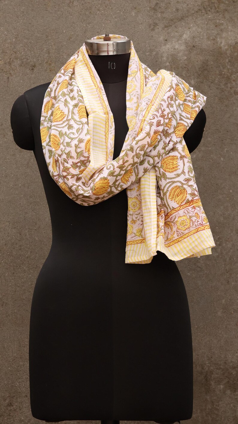 Hand Block Print Cotton Sarong: Lightweight Beach Cover Up, Hand Block Printed Natural Cotton Beach Wrap | Boho Resort Sarong Wear thumbnail 5
