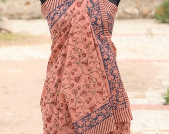 4-teiliger Handblockdruck-Baumwollsarong: Boho-Strand-Wrap, Strandabdeckung für Frauen, leichter Baumwollwrap, Sommermode Boho-Sarong
