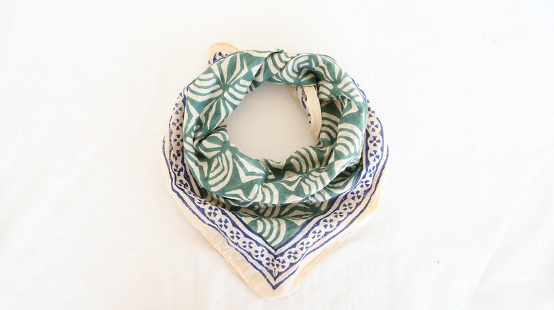 Set of 6 Handmade Bandana - Hand Block Print, Boho Festival Neckerchief, Pet Dog Neck Wrap, Yoga Headband and Bandana Gift Set for Women Men thumbnail 5