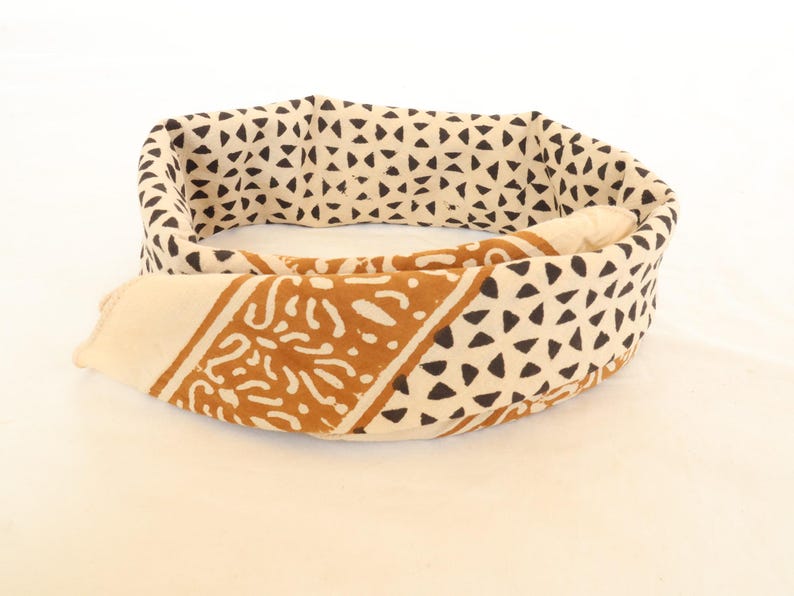 Hand Block Printed Cotton Bandana: Boho Hair Scarf | Hand Block Printed Hair Wrap | Boho Neck Scarf | Travel, Beach & Daily Accessory thumbnail 5