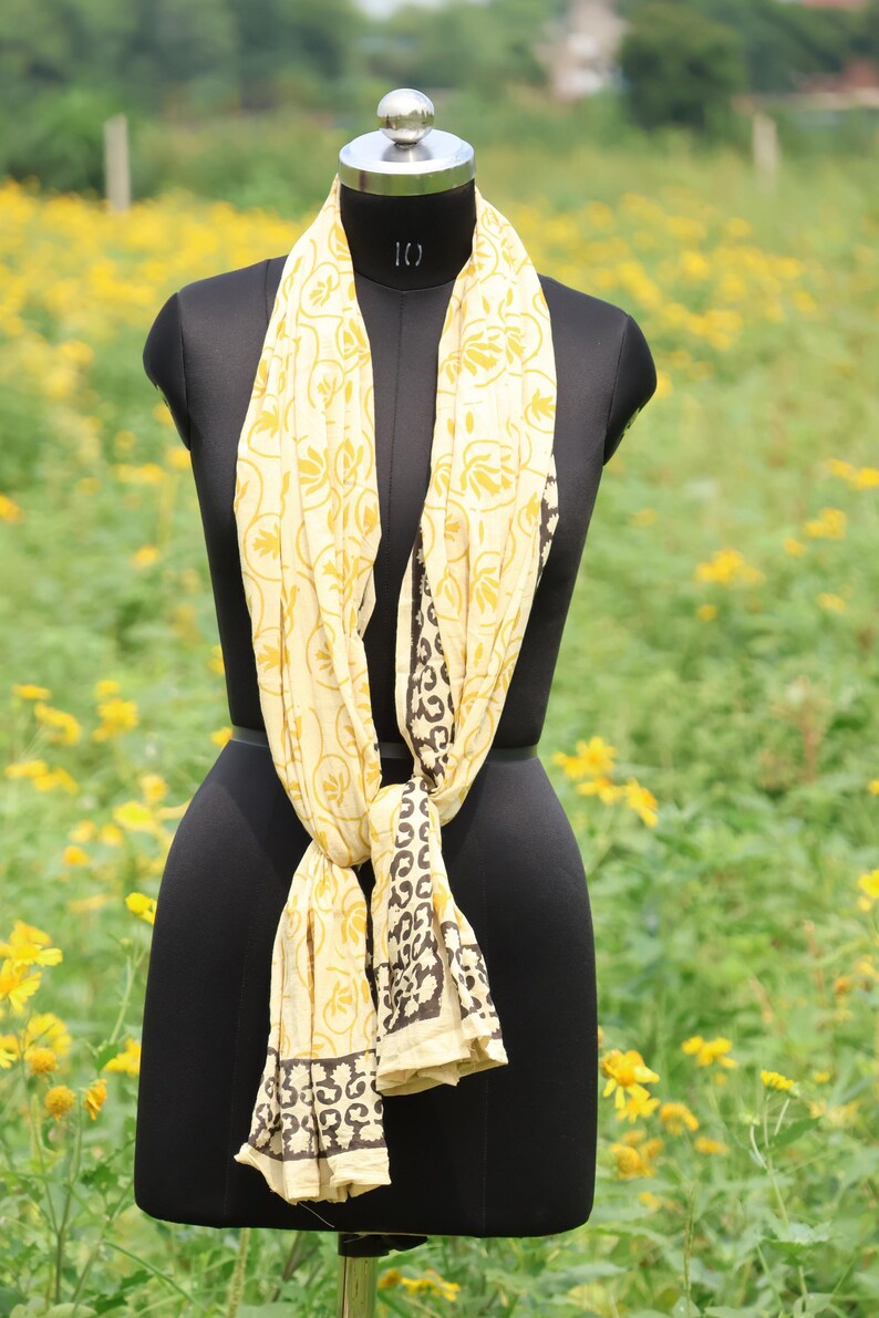 Hand Block Printed Cotton Sarong: Boho Beach Wrap & Picnic Blanket | Beach Pareo Cover Up | Lightweight Resort Wear | Organic Cotton Wrap thumbnail 5