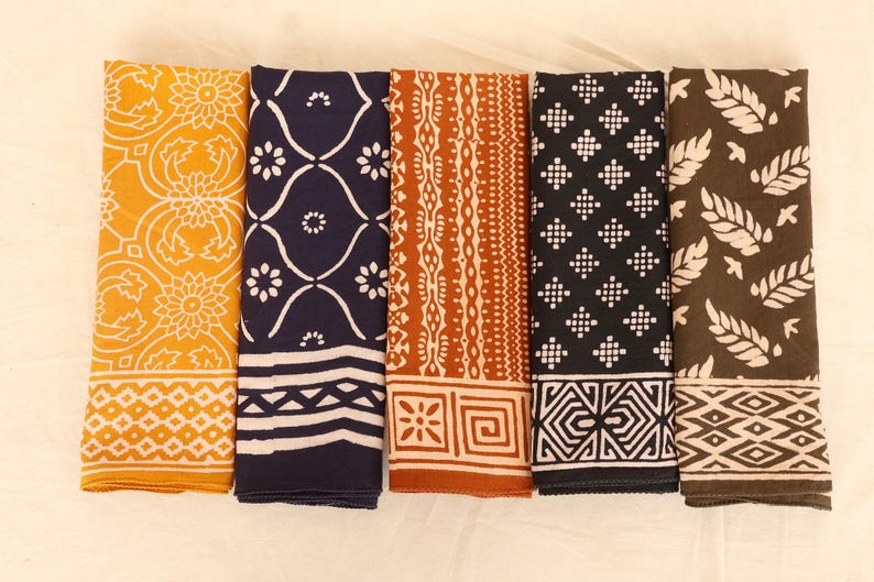 5 PCS Handmade Bandana, Organic Boho Scarf, Lightweight Hair Or Neck Wrap, Eco-Friendly Gift For All, Everyday Fashion,Fetival Accessory thumbnail 4