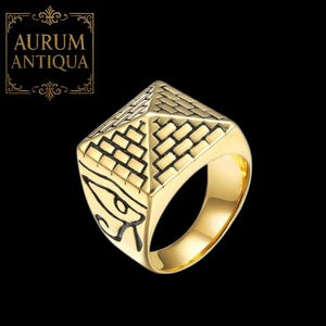 Eye of Horus Pyramid Ring – Egyptian Jewelry Ancient Symbol