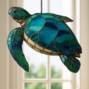 Turtle Suncatcher Hanging Sign, Sea Turtle Acrylic Window Hanging, Turtle Window Hangings, Turtle Lovers Gift, Sea Turtle Gifts