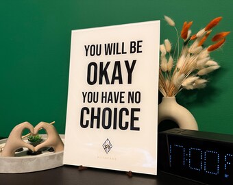 Positive Threat Motivational Acrylic Glass Panel With Magnetic Wall Mount