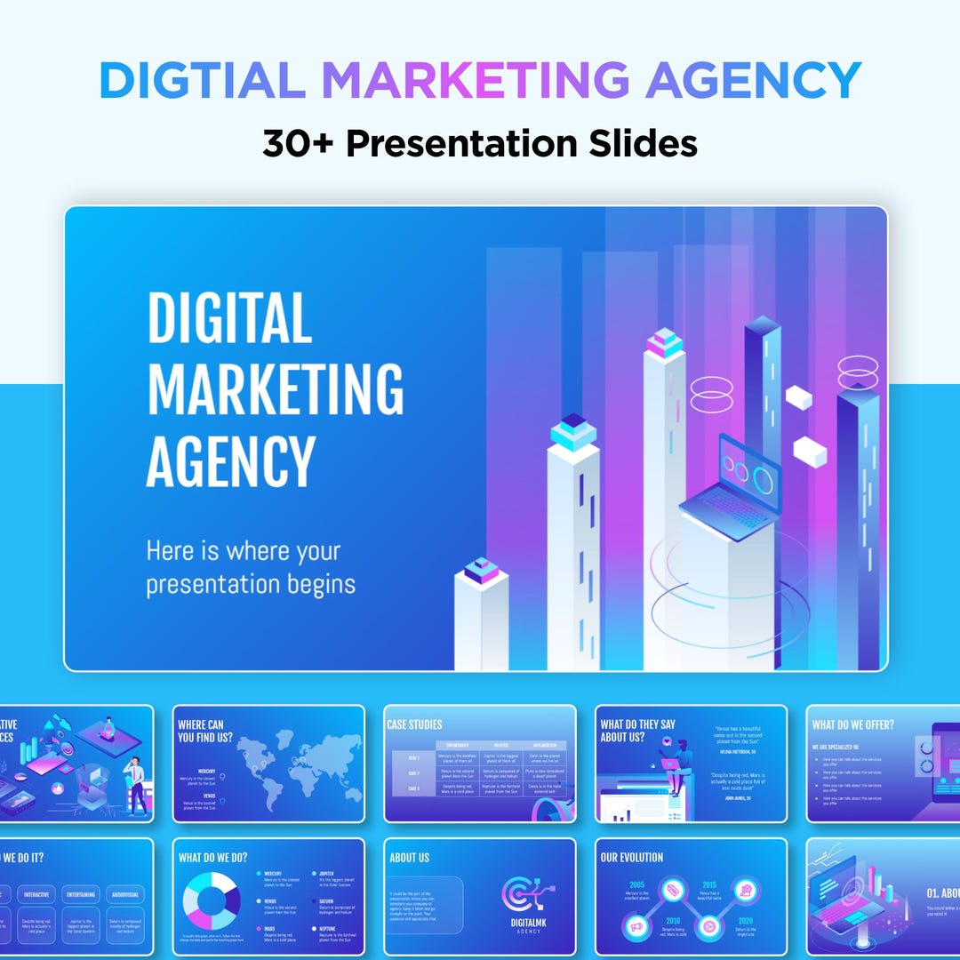 Digitales Marketing-Vorlagen - PPT-Vorlage für Marketing, Marketing