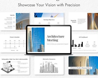 Minimalist Architecture Presentation Slides, Modern Architecture Canva Template, Agency Meeting Presentation, Architectural PowerPoint