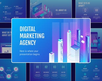 Digital Marketing Canva Templates, Proposal, Strategy, and Branding Kit Bundle, Digital Futuristic Design for Agencies and Startups