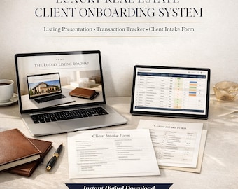 Luxury Real Estate Presentation Template & Client Onboarding System (PPTX, XLSX, PDF)