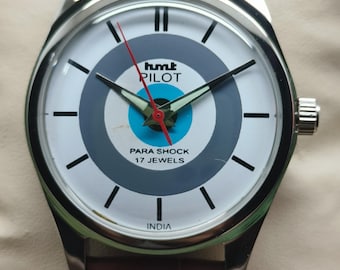 HMT Pilot Bullseye Dial Vintage Mechanical Watch - Made in India