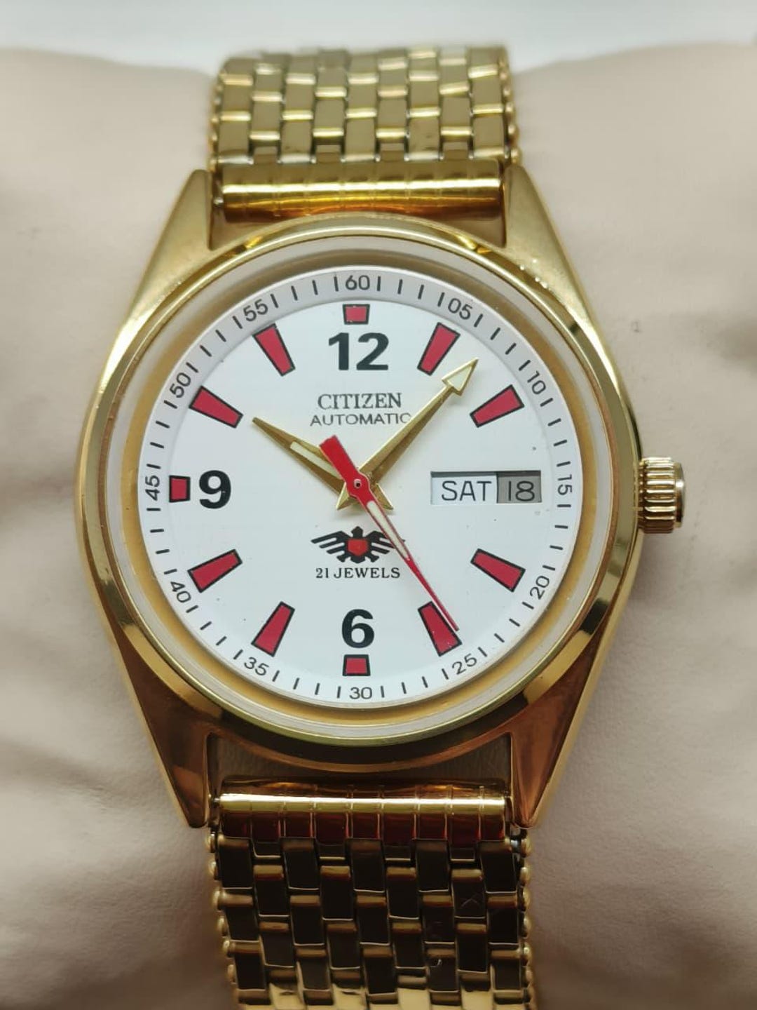 Vintage Citizen Automatic White Dial Day-date 21 Jewels Gold  display picture 1