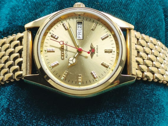 Citizen Automatic Vintage Gold Dial 21 Jewels Gold Plated Men's