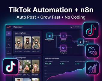 TikTok Automation Workflows | n8n Auto Post, Schedule, Grow (Digital Download)