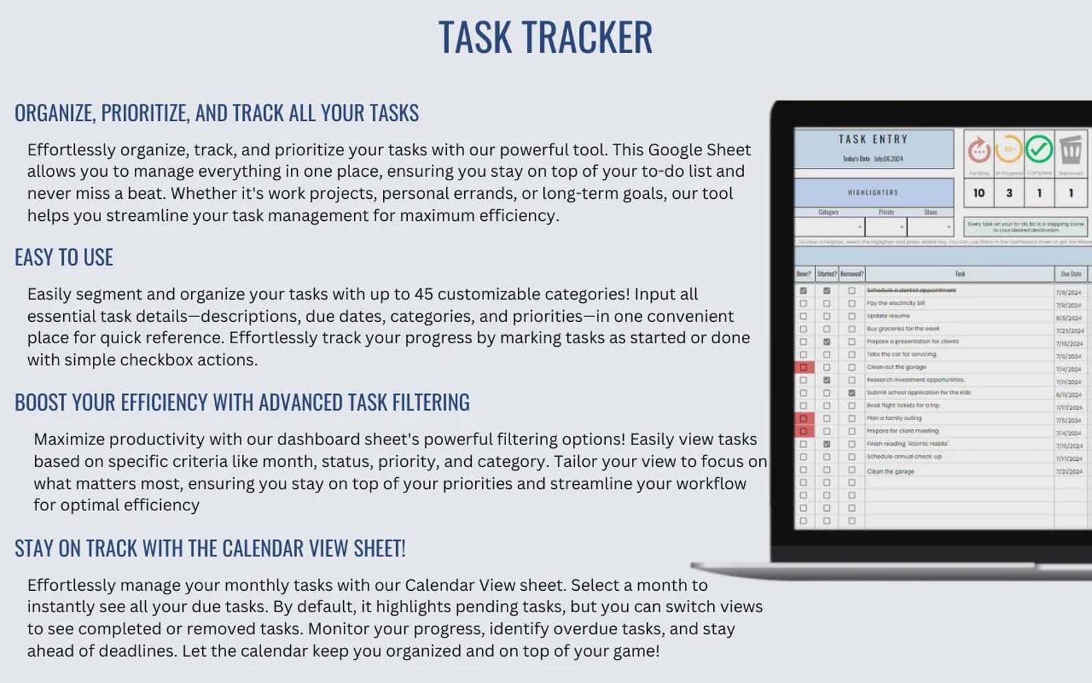 Weekly Task Tracker Printable Task Tracker Printable | Daily Productivity Planner PDF (digital ...