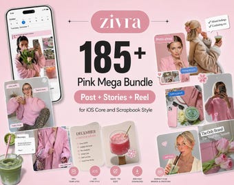 Pink Instagram Templates | Canva Carousel, Story Posts (Digital Download)