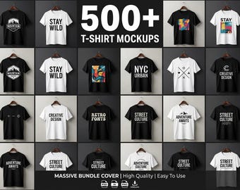 500+ T-Shirt Mockups Bundle | High Resolution PNG Templates (Digital Download)