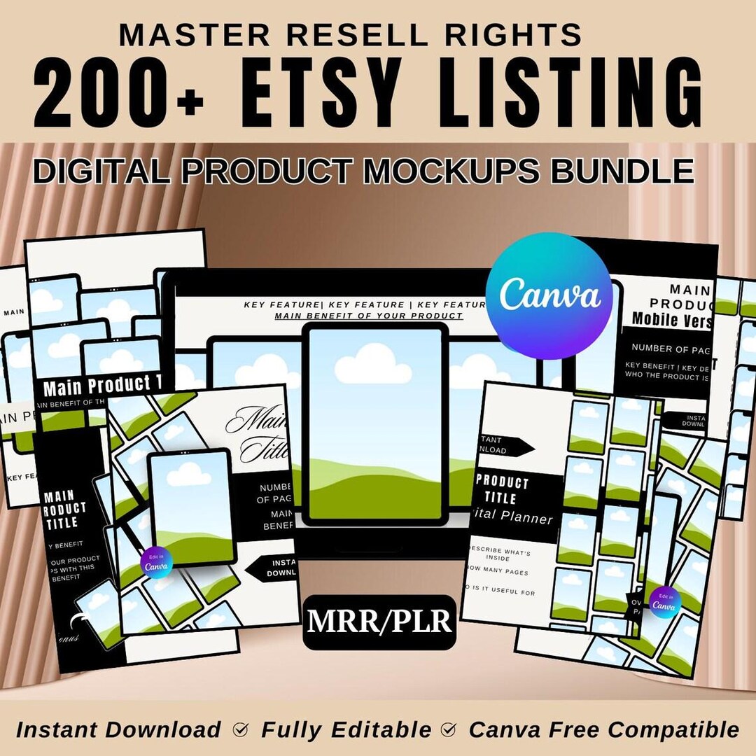 200+ Canva Mockups Bundle | Editable Digital Product Templates (digital ...