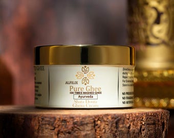 Ultra-Rich Moisturizer Shata DhautGhrita-100TimesWashedGheeAncient SkinRepairNatural Moisturizer | Ayurvedic Remedy for Dryness and Wrinkles