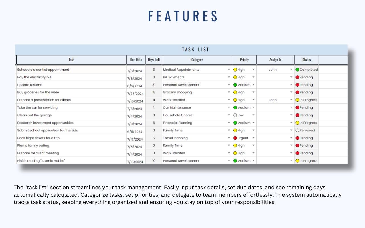Task Tracker Printable | Daily Productivity Planner PDF (digital ...