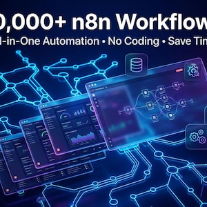 Bundel met 10.000+ n8n-workflows | Alles-in-één automatiseringspakket, bedrijfssystemen zonder code, AI, marketing, e-commerce