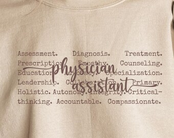 Sudadera de asistente médico, sudadera médica, jersey de cuello redondo para profesionales de la salud, jersey unisex, regalo de graduación de asistente médico.
