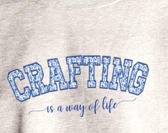 Sudadera "Crafting Life", cuello redondo "Crafting", sudadera "Crafty", suéter "Crafting Hobby", regalo para entusiastas de las manualidades, ropa para amantes de las manualidades