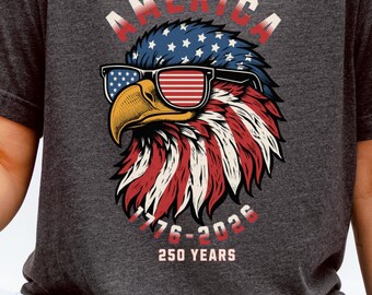 250 Years 1776-2026 VintageTee | American Eagle Independence Day Design 4th of July semiquincentennial, America250, quarter millennium