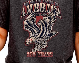 250 Years 1776-2026 VintageTee | American Eagle Independence Day Design 4th of July semiquincentennial, America250, quarter millennium