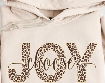 Choose Joy Christian Leopard Print Hoodie | Inspirational Faith Design