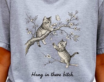 Vintage 'Hang In There' Kitten Shirt T-Shirt | Retro Cat Graphic