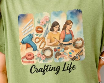 Crafting Life Fun Tee, Creative Hobby Shirt, Arts and Crafts Fan Gift, Unique Crafters Apparel, Handmade Passion T-shirt