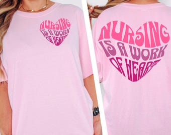 Nursing T-Shirt, Unisex Heart Graphic Tee, Perfect Gift for Nurses, Nursing Appreciation, Casual  Wear, Love for Healthcare
