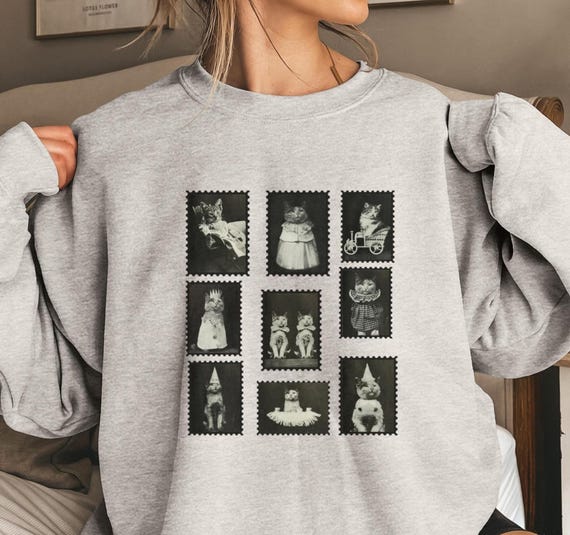 Retro Cats Shirt, Vintage Stamp Shirt, Cat Lovers Gift, Women TShirt, Comfort Colors®, Cute Cat Tee, Vintage Postage Stamp