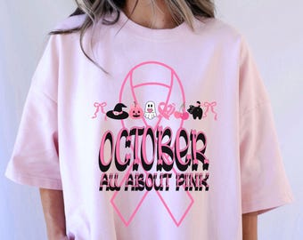 Camiseta de conscientização sobre o câncer de mama Camiseta de conscientização sobre o câncer em outubro usamos camiseta rosa contra o câncer de mama, camiseta com laço rosa, apoio ao câncer de mama