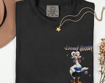 Koszulka z motywem gęsi, Koszulka z grafiką Loosey Goosey, Koszulka z zabawnym motywem gęsi z kreskówek, Koszulka z motywem mema Weirdcore i zwierząt, Koszulka z motywem gęsi