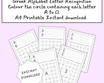 Griechisches Alphabet BuchstabenErkennung Instant Download