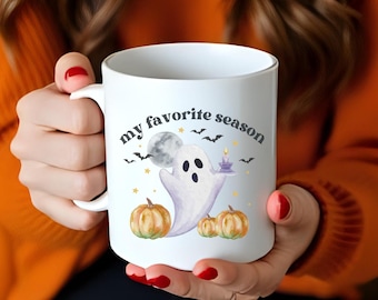 Halloween Coffee Mug, Cute Ghost Halloween Mug, Coffee Lover Spooky, Cute Ghost Mug, Halloween Gift, Retro Halloween Mug, Halloweentown Mug