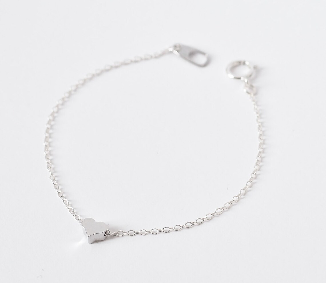 Heart Bracelet Tiny Heart Bracelet Silver Heart Bracelet Etsy UK