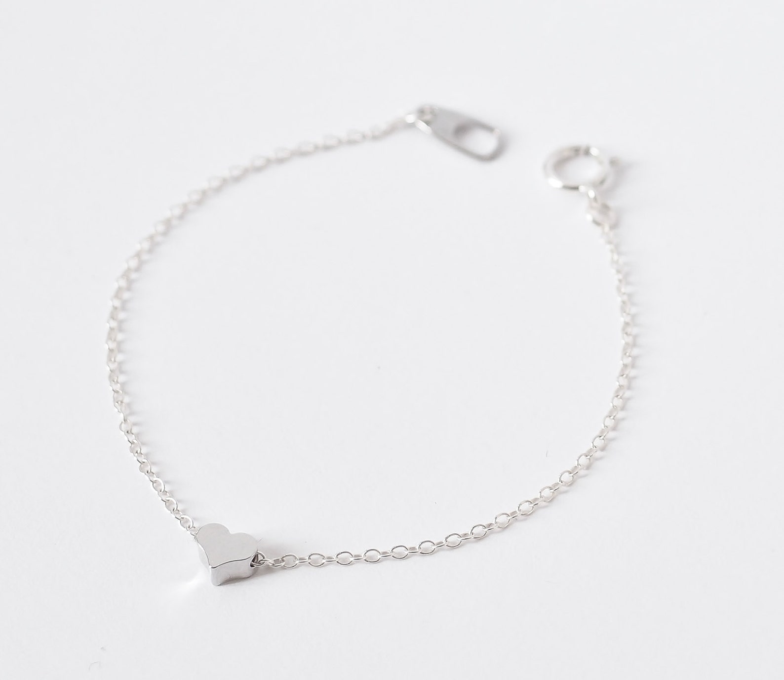 Heart Bracelet Tiny Heart Bracelet Silver Heart Bracelet Etsy UK