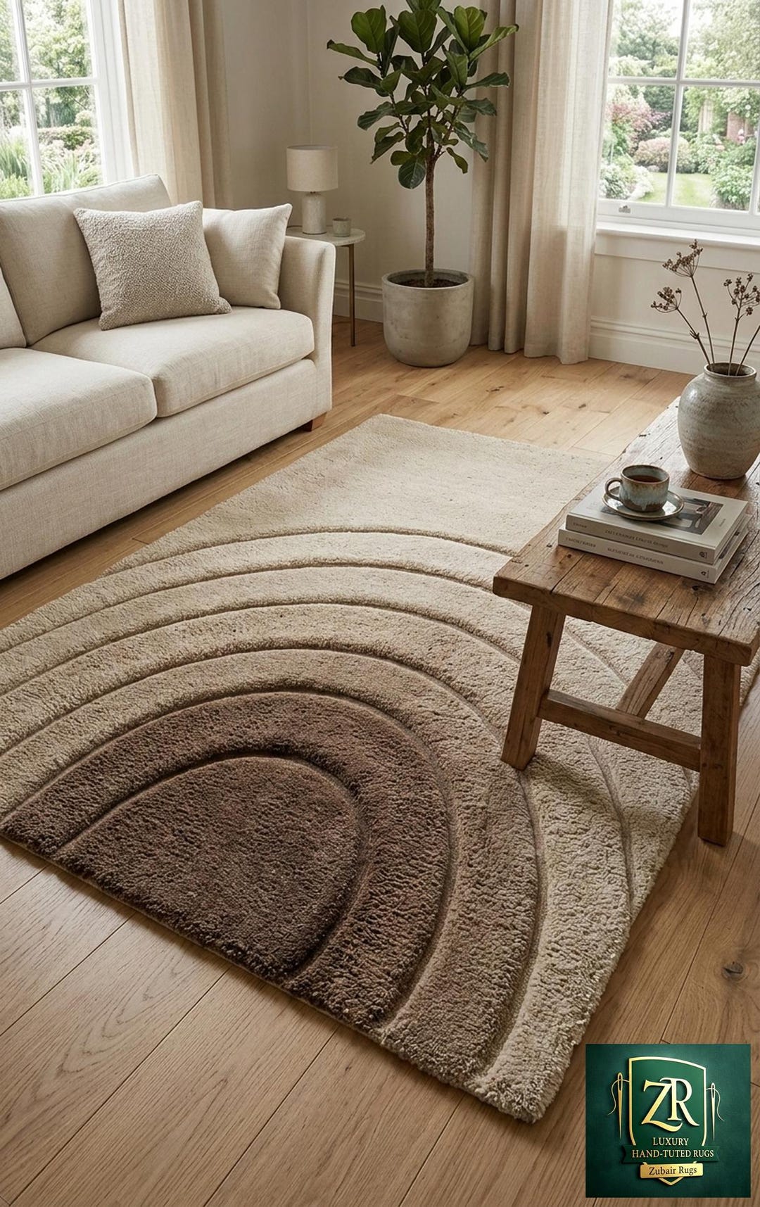 Arched Tufted Area Rug – 3D Carved Geometric Boho Earth Tones - Etsy