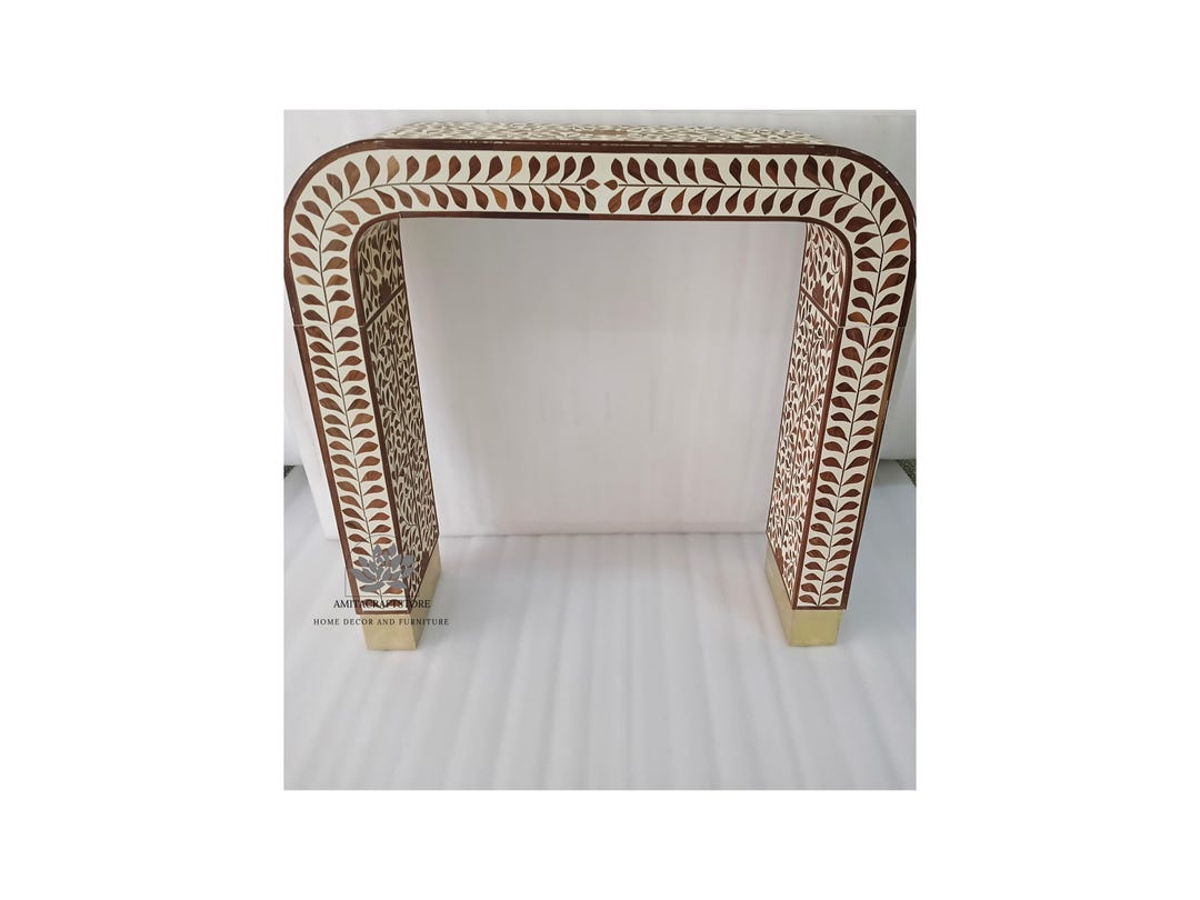 Handmade Wooden Inlay Console Table / Entry Way Console - Etsy